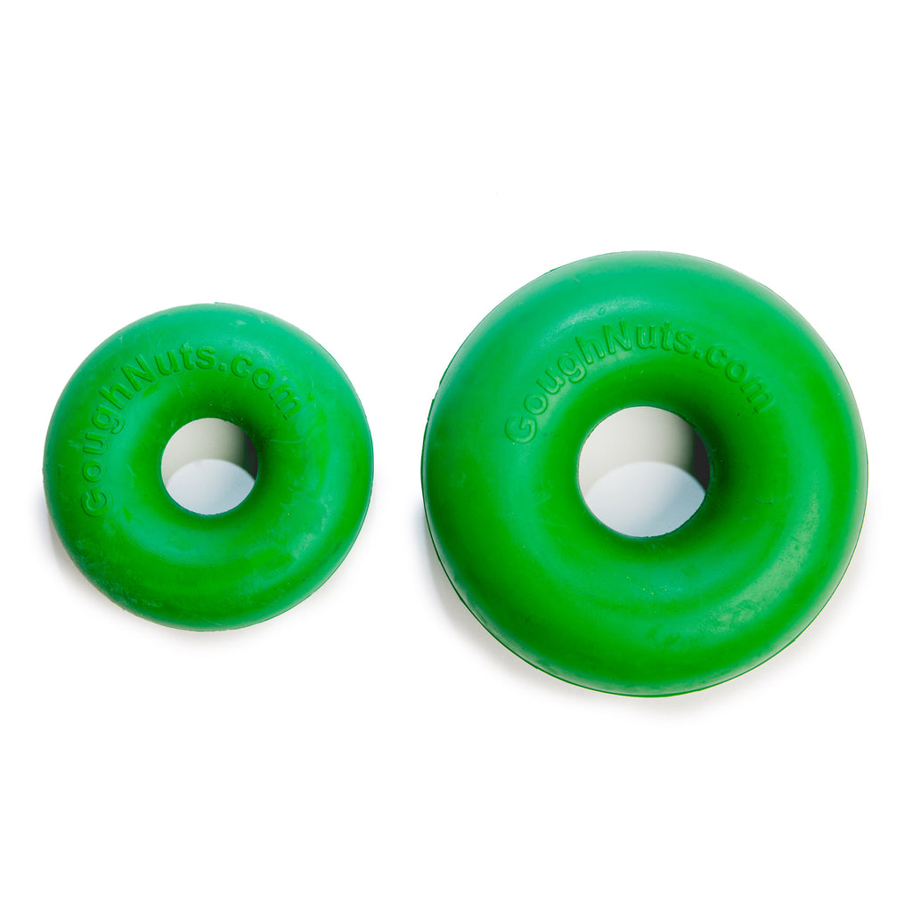 Green Ring Guaranteed-Tough Rubber Dog Toy (Made in the USA) Play GOUGHNUTS   