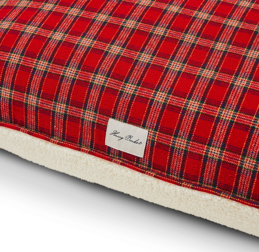 Rectangular Bed in Plaid Sherpa (Custom/Drop-Ship) Bed HARRY BARKER   