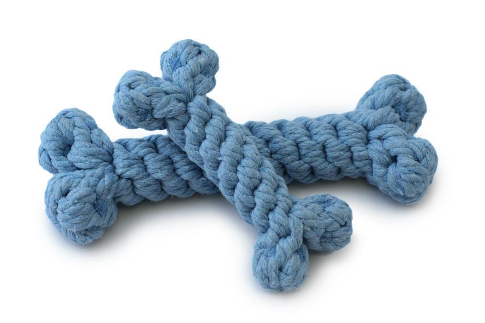 HARRY BARKER | Rope Bone Toy in Blue Toys HARRY BARKER   