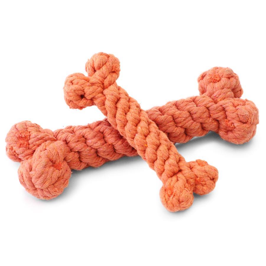 HARRY BARKER | Rope Bone Toy in Orange Toys HARRY BARKER   