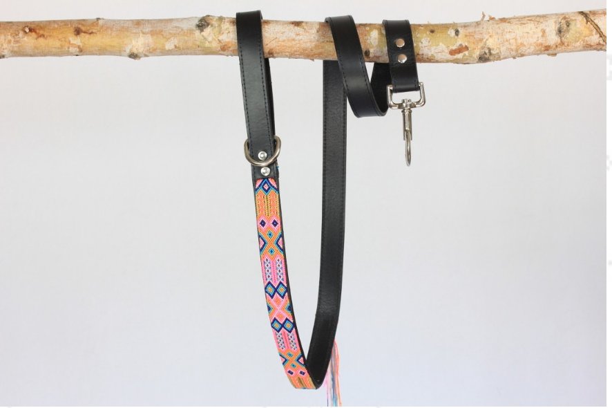 HEKA PET | Coral Woven Leather Leash lead HEKA PET   
