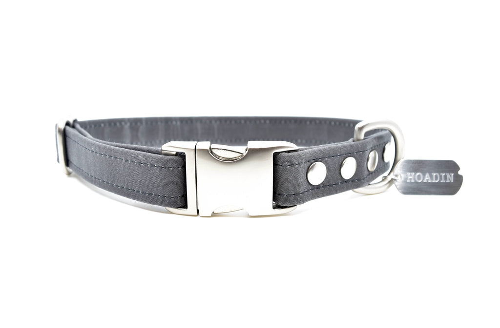 Waxed Canvas Collar in Charcoal (FINAL SALE) WALK HOADIN   