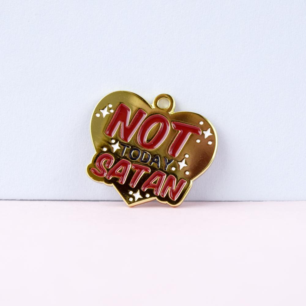 Not Today Satan Pet Charm (FINAL SALE) Dog Tag HOUSE OF WONDERLAND   