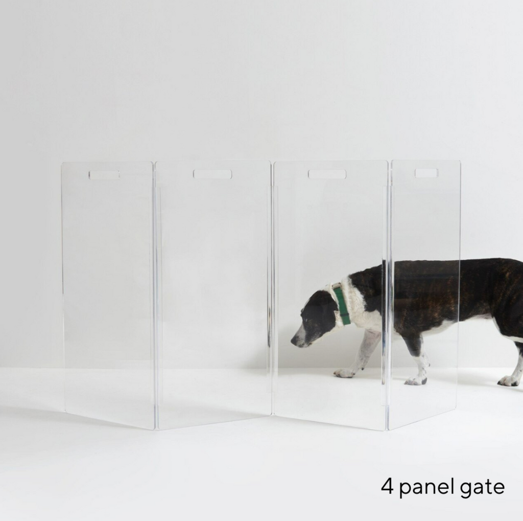 Clear Lucite Freestanding Zig-Zag Pet Gate (Made in the USA) (Direct-Ship) HOME HIDDIN   