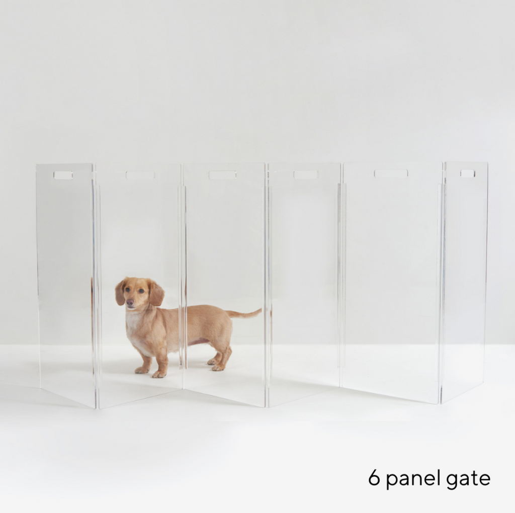 Clear Lucite Freestanding Zig-Zag Pet Gate (Made in the USA) (Direct-Ship) HOME HIDDIN   