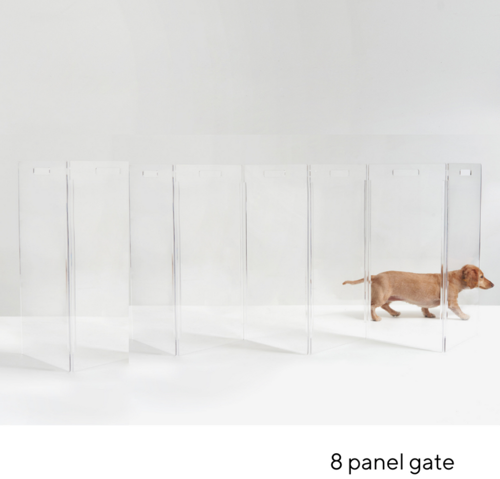 Clear Lucite Freestanding Zig-Zag Pet Gate (Made in the USA) (Direct-Ship) HOME HIDDIN   