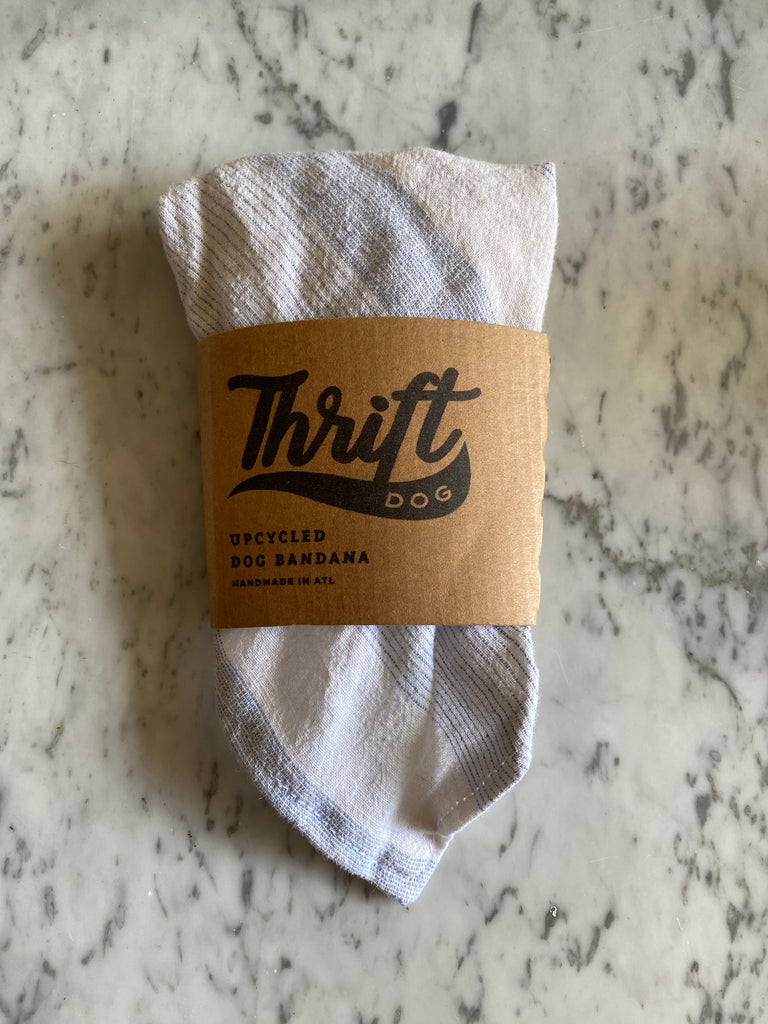 Upcycled Bandana in Summer Blue & White (FINAL SALE) Wear THRIFT DOG   