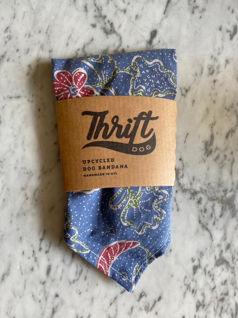 Upcycled Bandana in Blue Paisley (FINAL SALE) Wear THRIFT DOG   