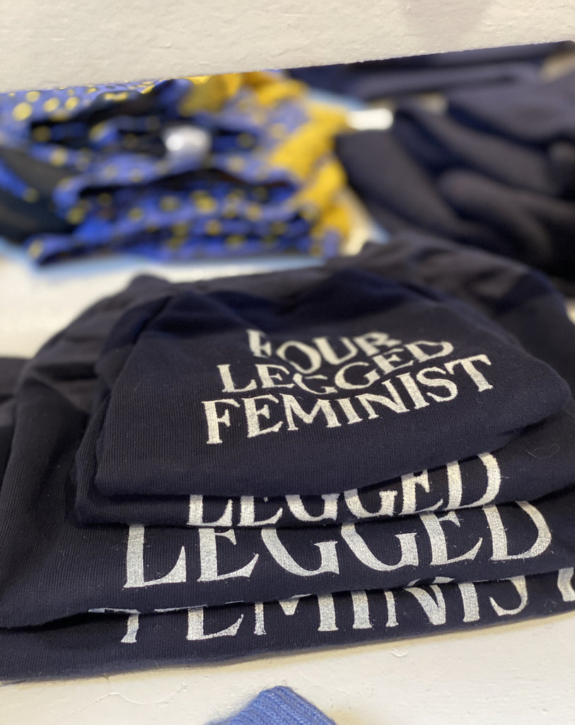 Cut-Sleeve “Four-Legged Feminist” T-Shirt (Made in the USA)  DOG & CO. COLLECTION   