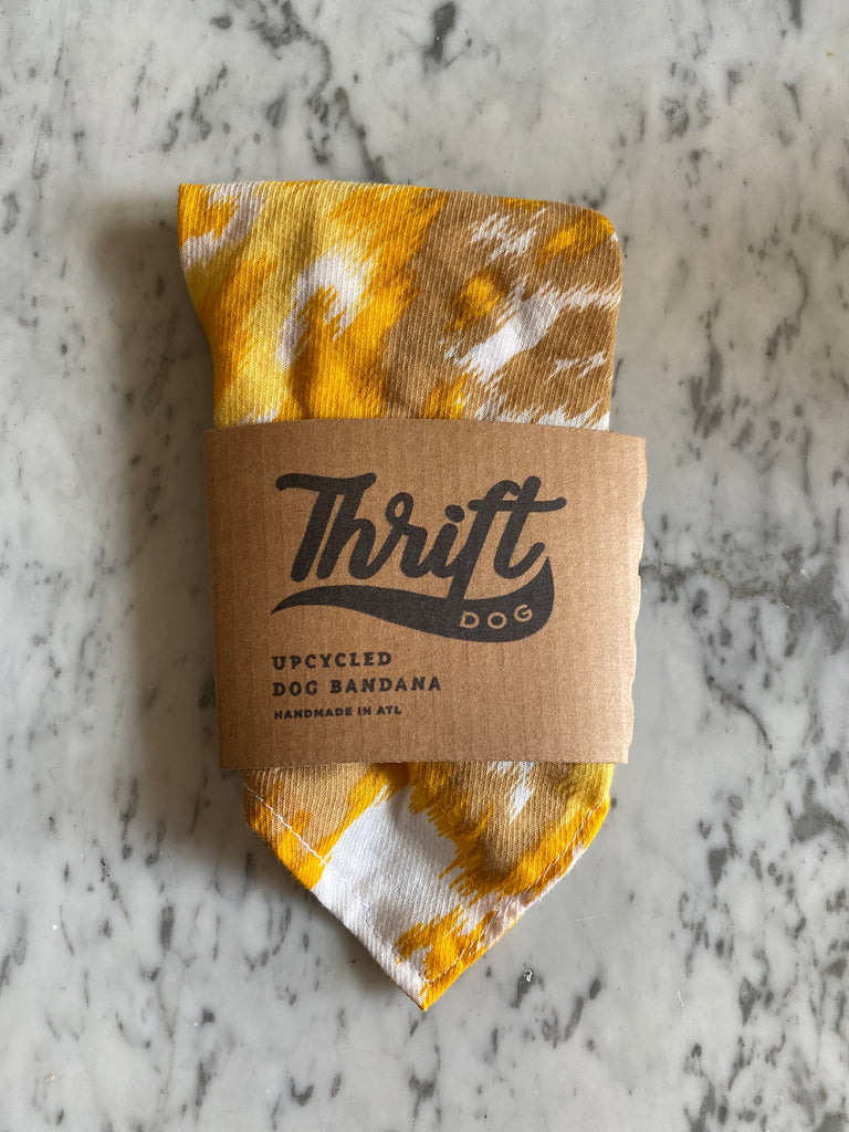 Upcycled Bandana in Golden Ikat (FINAL SALE) Wear THRIFT DOG   