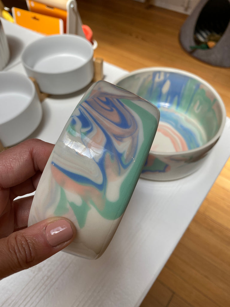 Handmade Ceramic Rainbow Dog Bowl (Made in the USA) Eat REX DESIGN   
