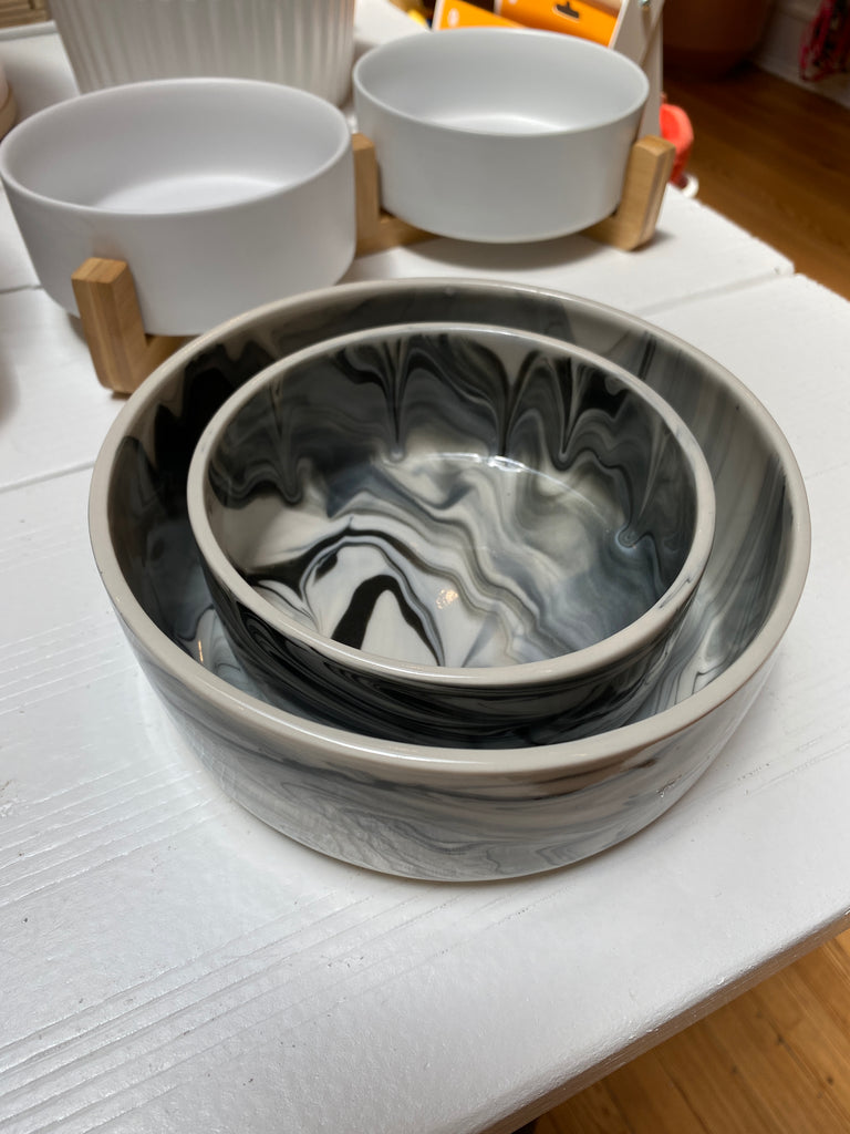 Handmade Ceramic Stormy Dog Bowl (Made in the USA) Eat REX DESIGN   