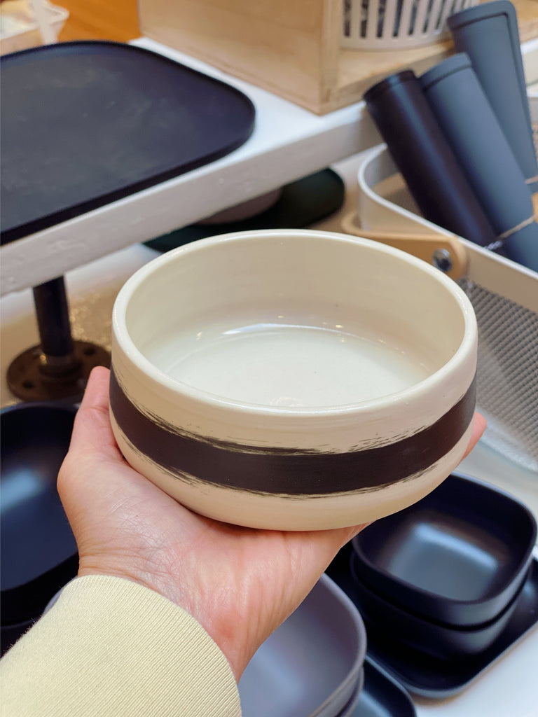 Black Brush Stroke Dog Bowl (DOG & CO. Exclusive) Eat BTW CERAMICS   