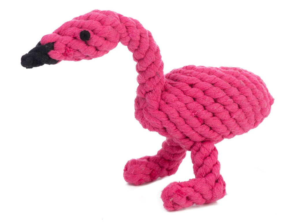 Flamingo Rope Dog Toy Play JAX & BONES   