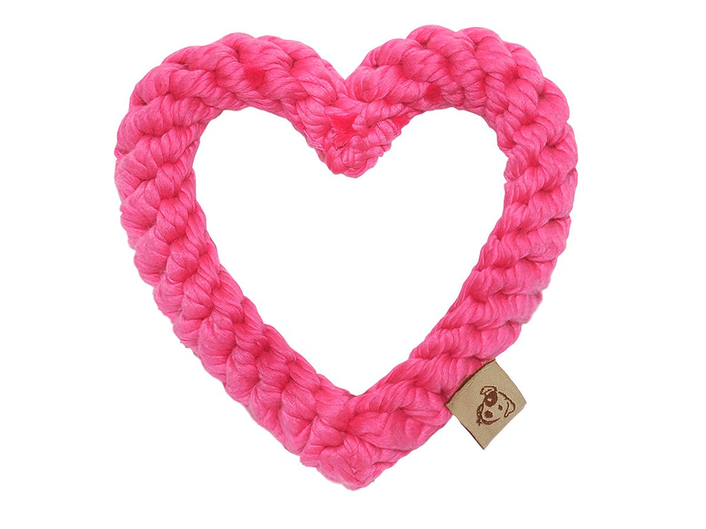 JAX & BONES | Heart Rope Toy in Pink Toys JAX & BONES   