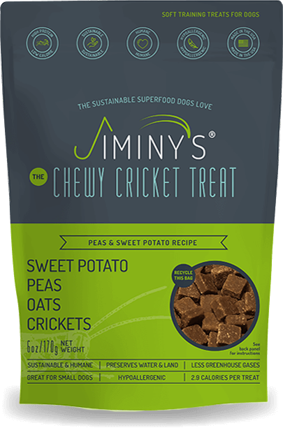 Cricket Dog Treats in Sweet Potato and Peas Eat JIMINY'S   