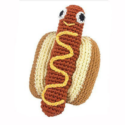 Hot Dog Organic Knit Dog Toy Play KNIT KNACKS   