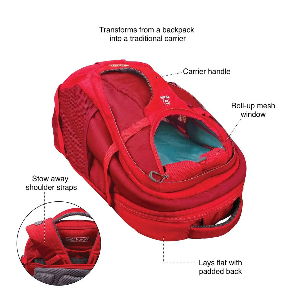 KURGO | G-Train Backpack in Red Carry KURGO   