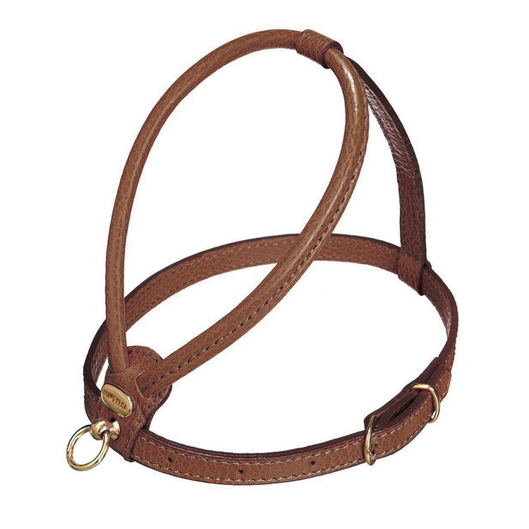 Italian Rolled Leather Dog Collar in Brown WALK LA CINOPELCA   