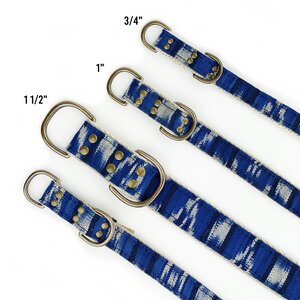 Brilliant Blue Ikat Leash & Collar Set (Drop-Ship) WALK LITTLE DONKEY SUPPLY CO.   
