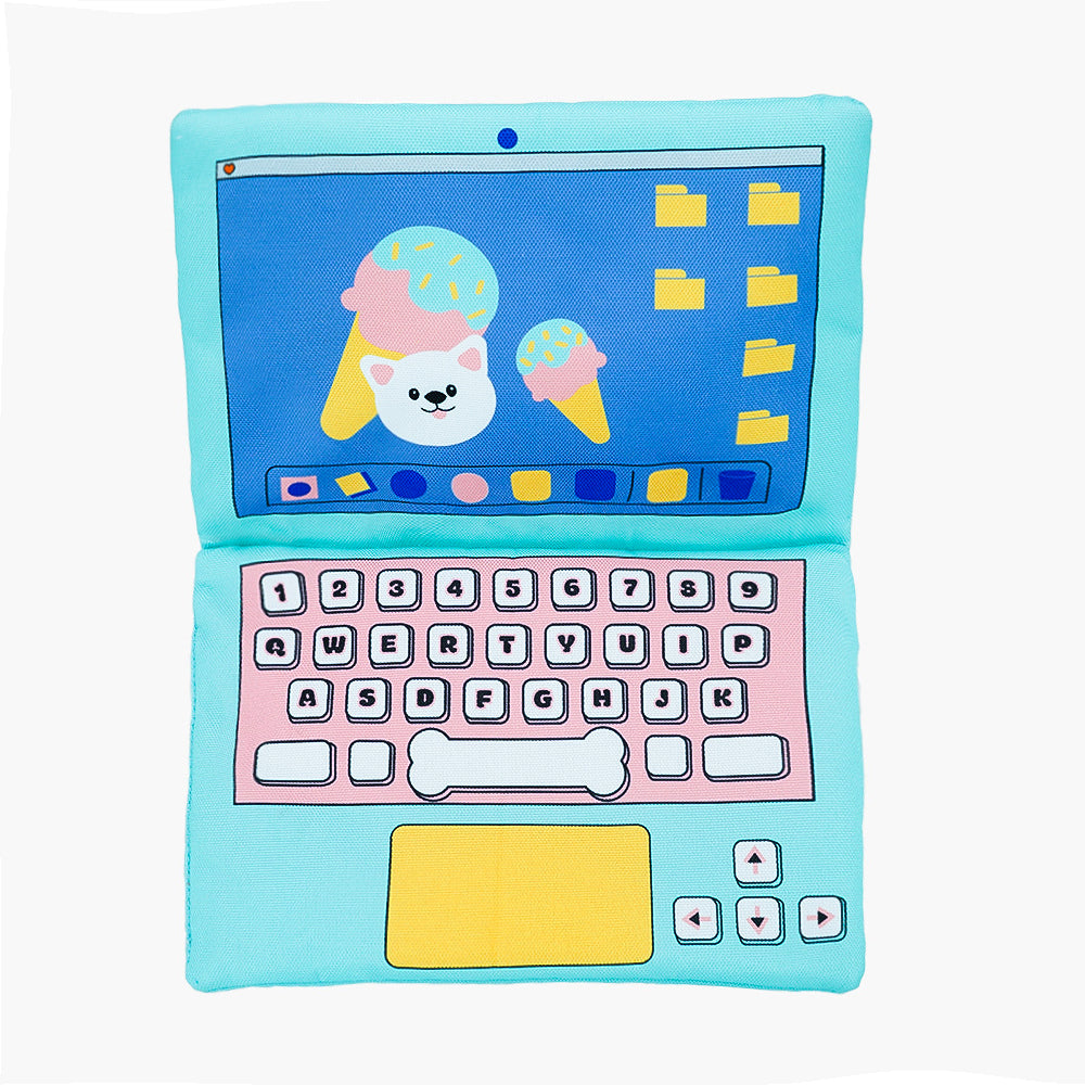 Laptop Crinkle & Squeak Dog Toy Play HUGSMART   
