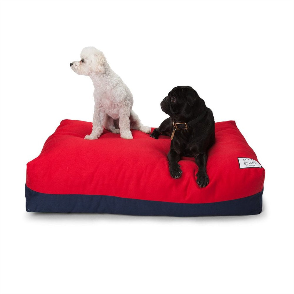 LOVE THY BEAST | Flip Stitch Bed in Red + Navy Bed LOVE THY BEAST   