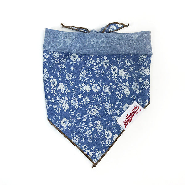 M.N. DAVIS & SON | Dog Bandana in Chambray Blue Floral Accessories M. N. Davis & Son   