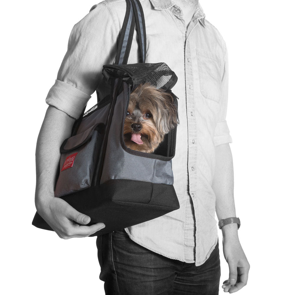 Open or Closed Pet Tote Bag in Grey (Small) Carry MANHATTAN PORTAGE   