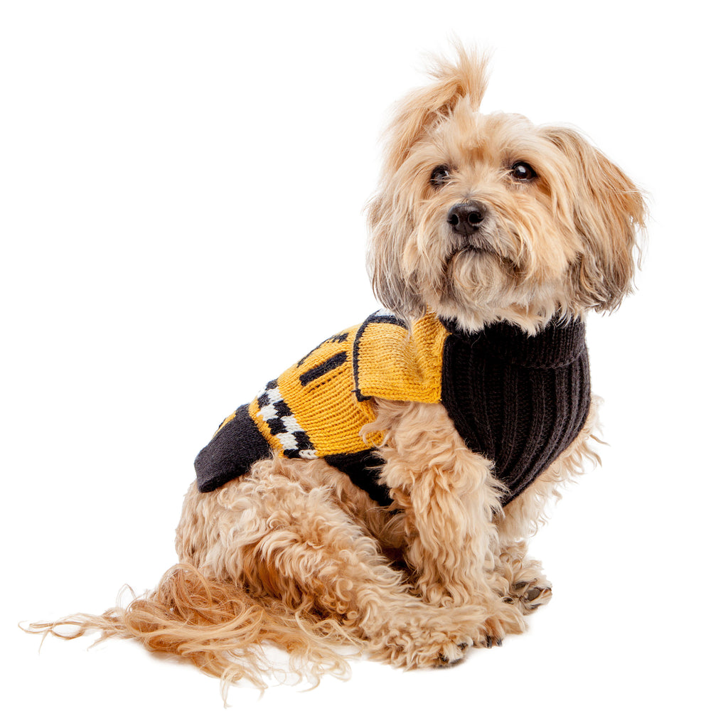 NYC Taxi Handknit Dog Sweater (Dog & Co. Exclusive) Wear PERUVIAN KNITS for DOG & CO.   