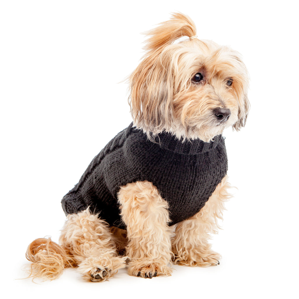 Hand Knit Turtleneck Sweater in Black  (FINAL SALE)(Dog & Co. Exclusive) Wear THE WORTHY DOG   
