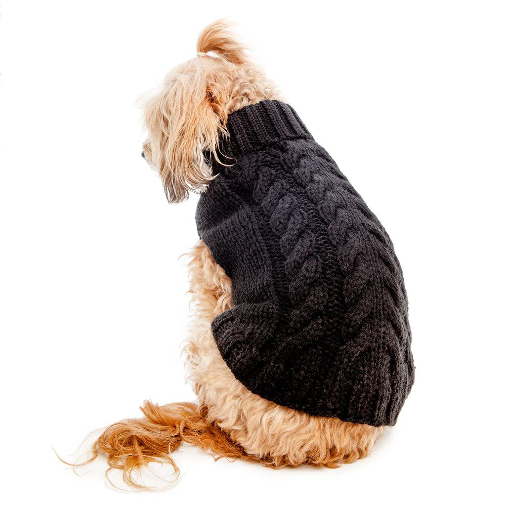 Hand Knit Turtleneck Sweater in Black  (FINAL SALE)(Dog & Co. Exclusive) Wear THE WORTHY DOG   