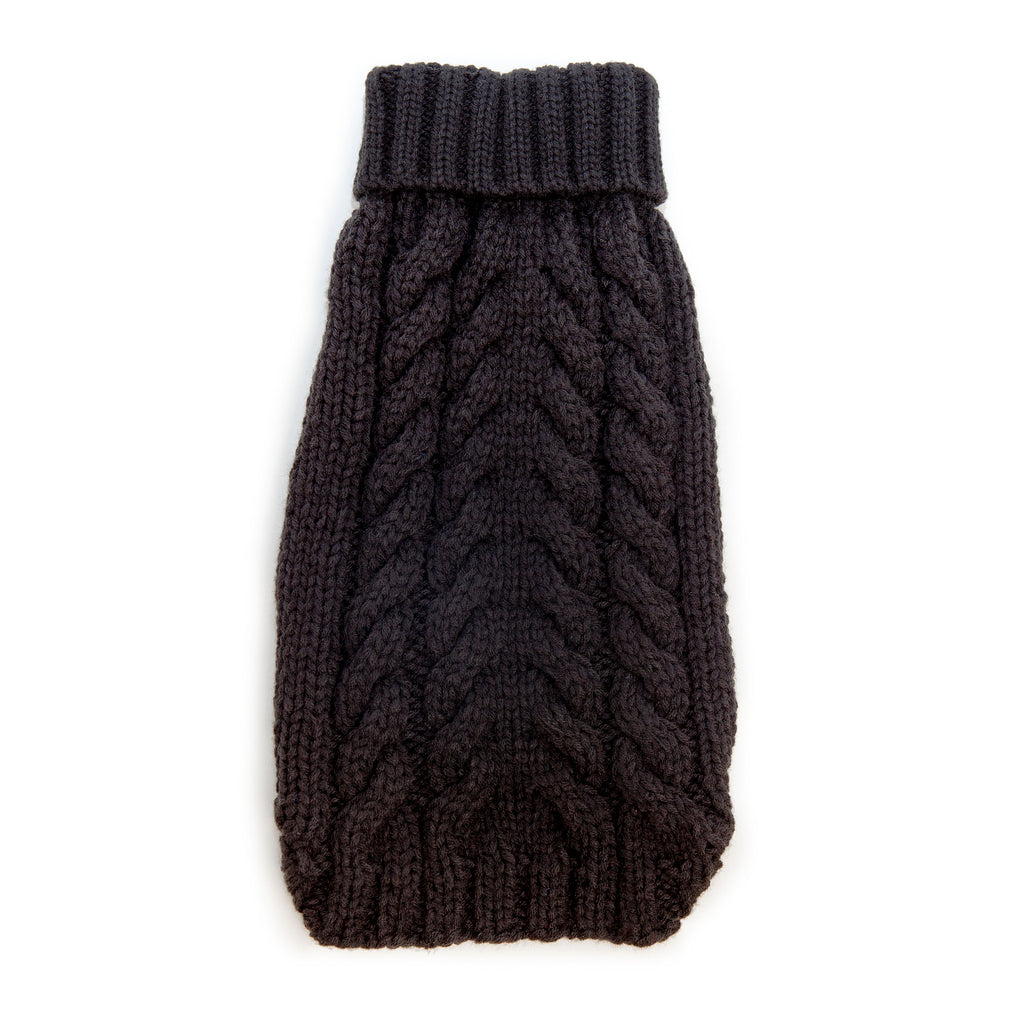 THE WORTHY DOG Hand Knit Turtleneck Sweater in Black (FINAL SALE
