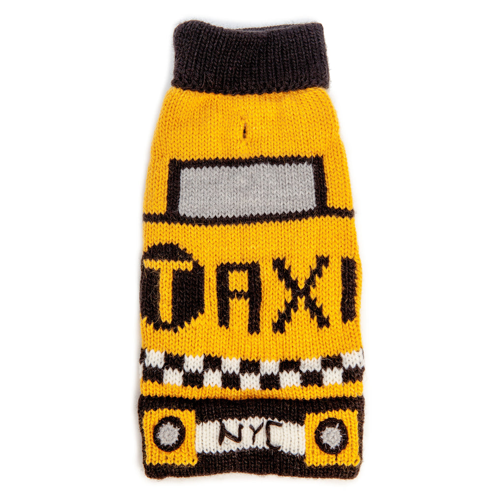 NYC Taxi Handknit Dog Sweater (Dog & Co. Exclusive) Wear PERUVIAN KNITS for DOG & CO.   