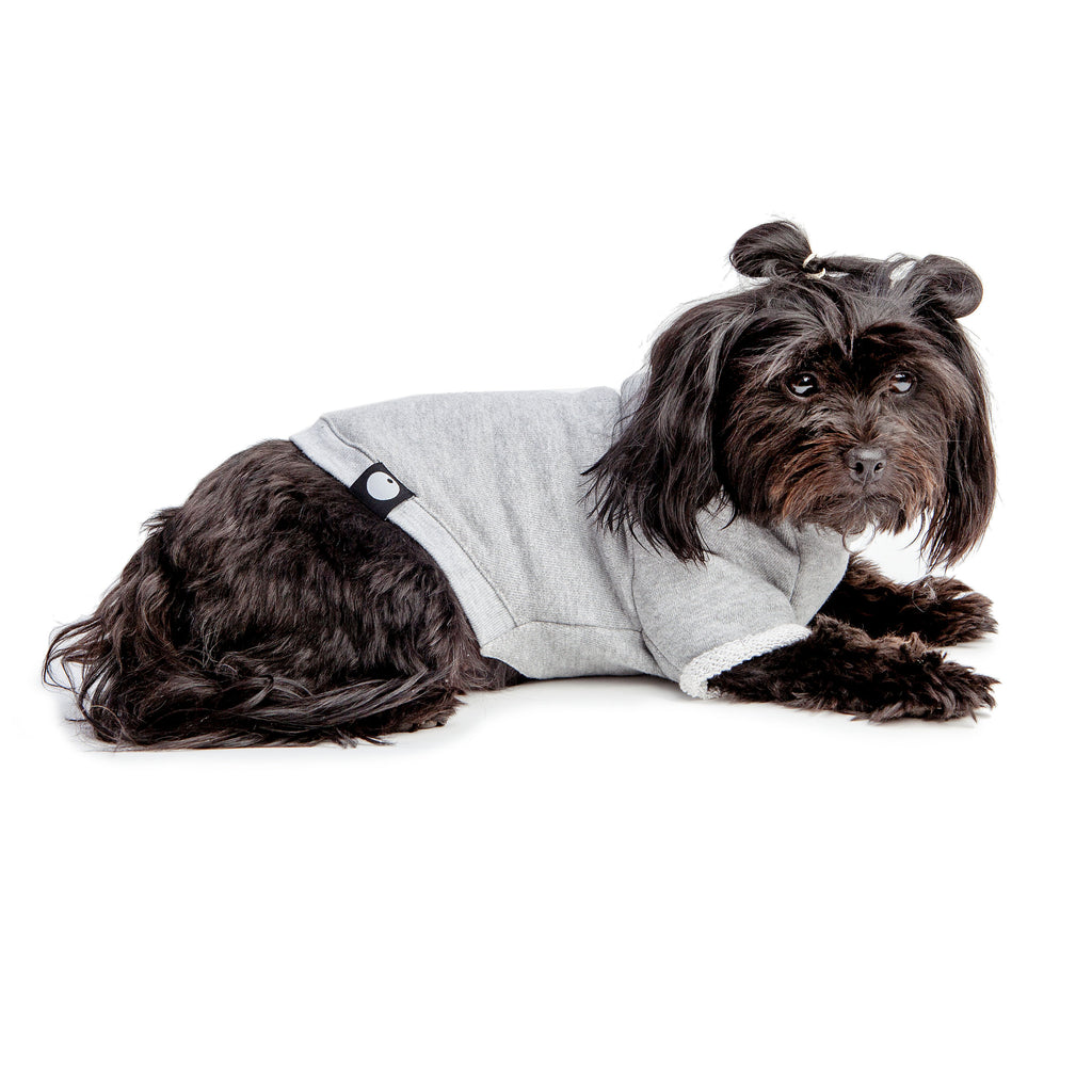 DOG & CO. | MJ Cut-Sleeve Crewneck Sweatshirt in Vintage Grey Apparel DOG & CO. COLLECTION   