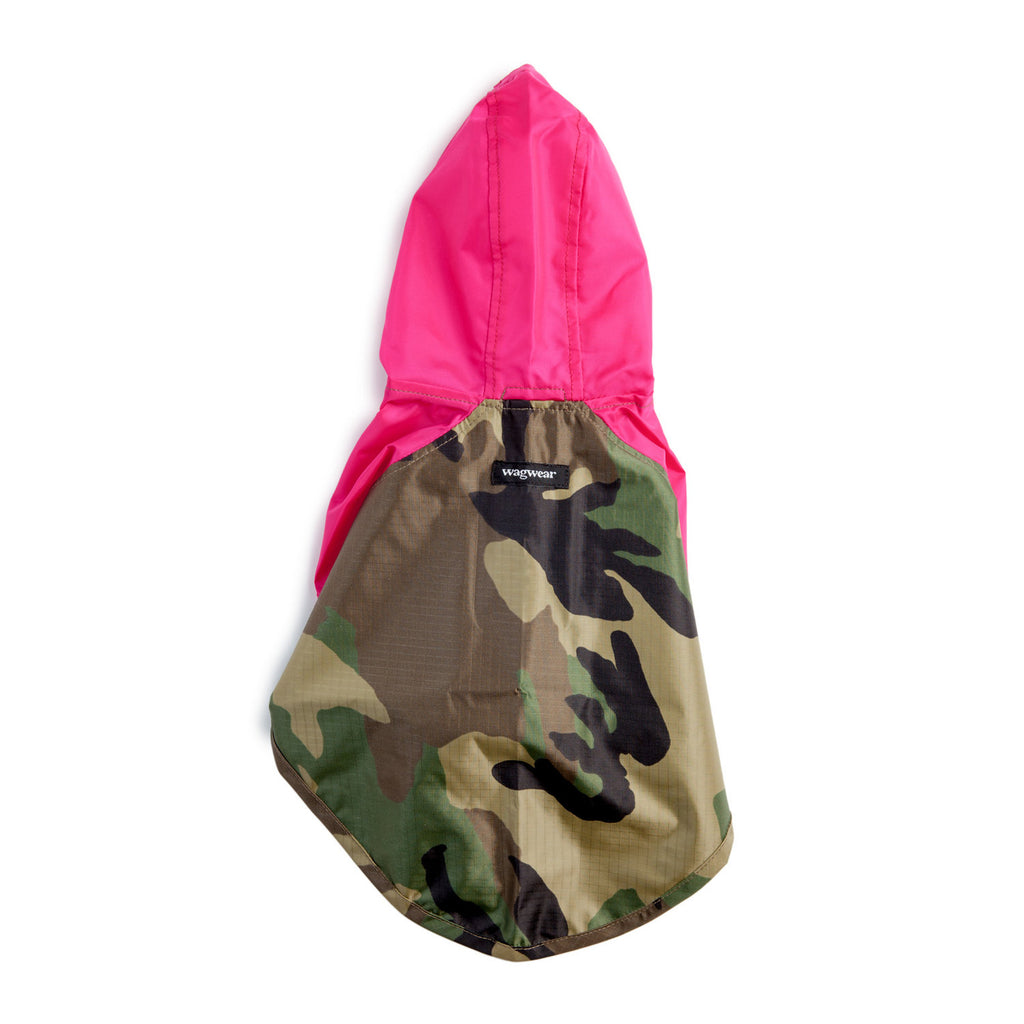 WAGWEAR | Nylon Colorblock Rainbreaker in Neon Pink + Camo (Exclusive to DOG & CO.) Coats & Jackets WAGWEAR   