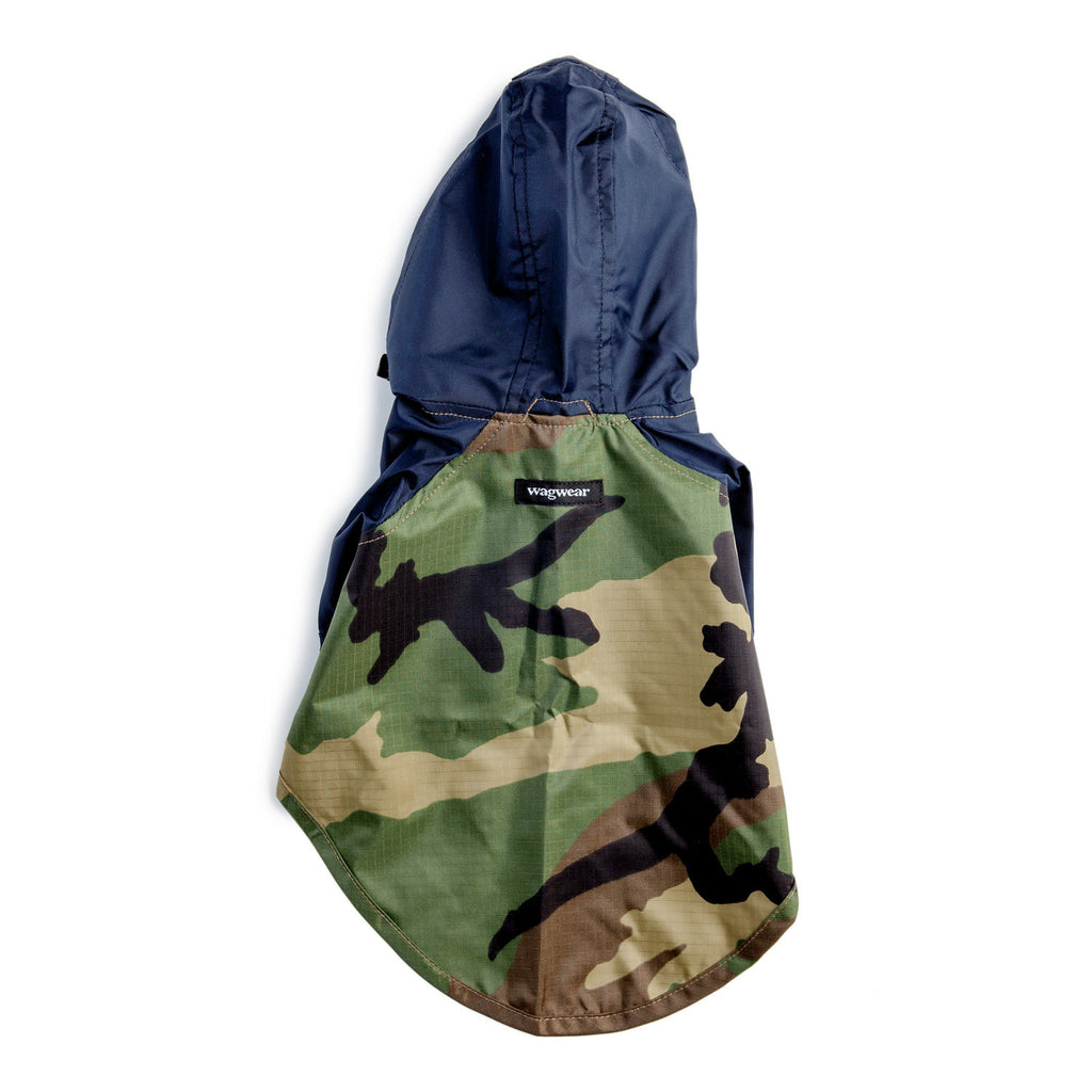 WAGWEAR | Nylon Colorblock Rainbreaker in Navy + Camo (Exclusive to DOG & CO.) Coats & Jackets WAGWEAR   