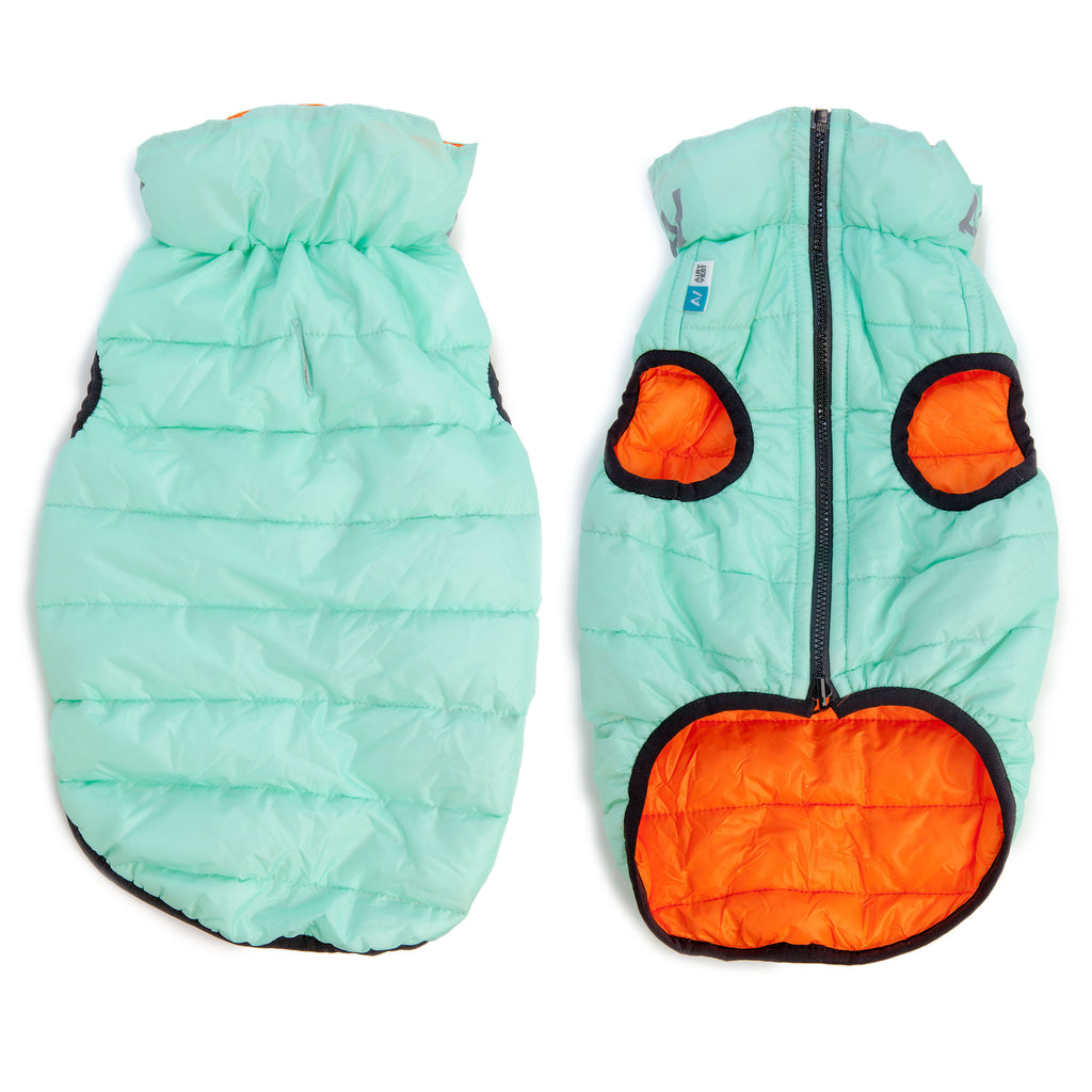 COLLAR BRAND | Reversible AiryVest Lumi in Tangerine + Glow-in-the-Dark Mint (with Harness Hole) Coats & Jackets COLLAR BRAND   