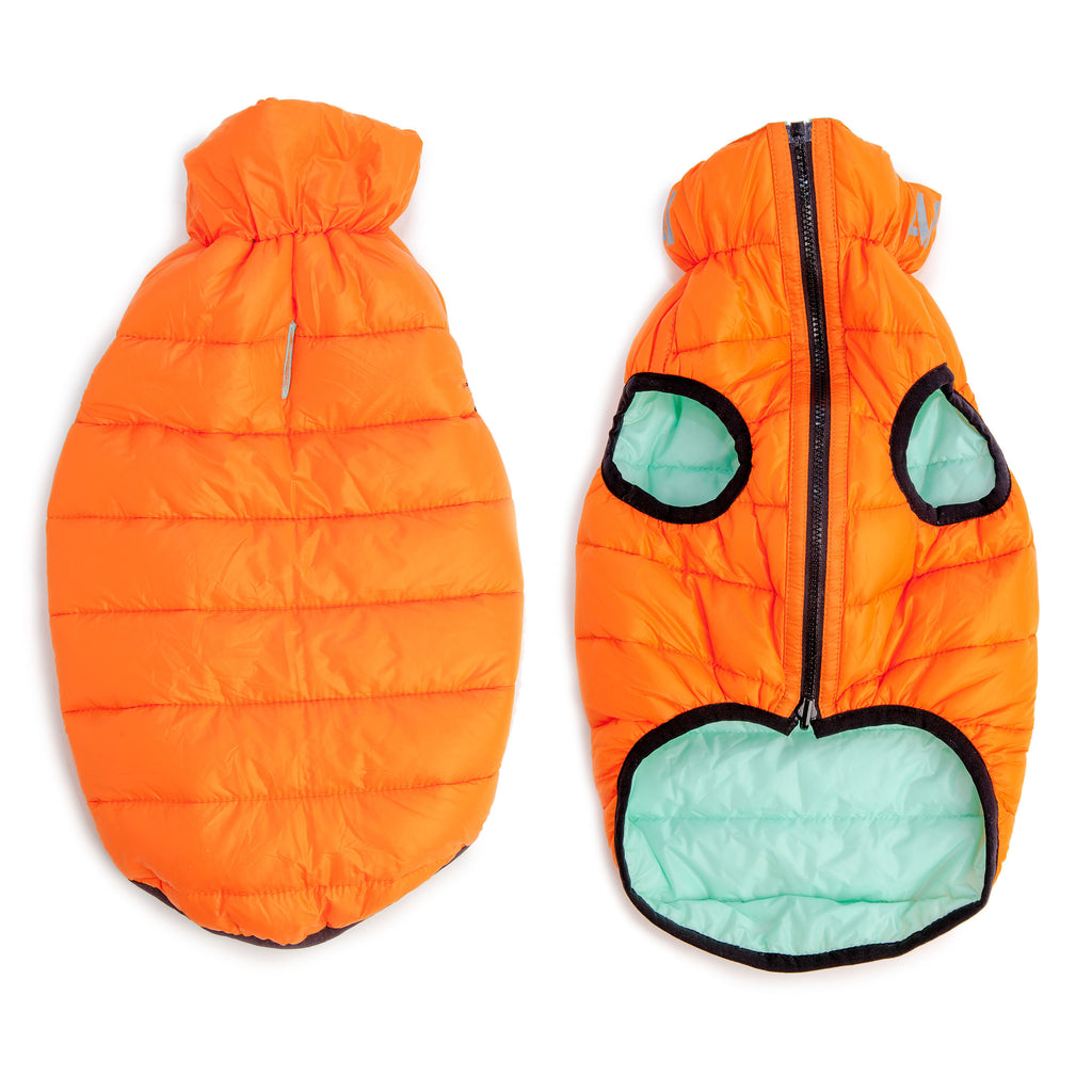 COLLAR BRAND | Reversible AiryVest Lumi in Tangerine + Glow-in-the-Dark Mint (with Harness Hole) Coats & Jackets COLLAR BRAND   