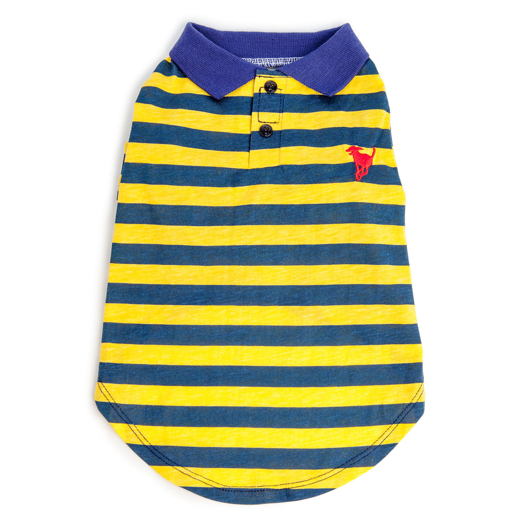 BEST FURRY FRIENDS | Striped Polo in Yellow and Blue Apparel BEST FURRY FRIENDS   