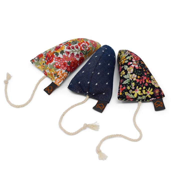 Three Modern Mice Cat Toys in Floral (Made in the USA) (FINAL SALE) CAT MODERN BEAST   