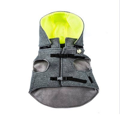 MORIKUKKO | Hoodie Backpack Vest in Grey and Neon Coats & Jackets MORIKUKKO   