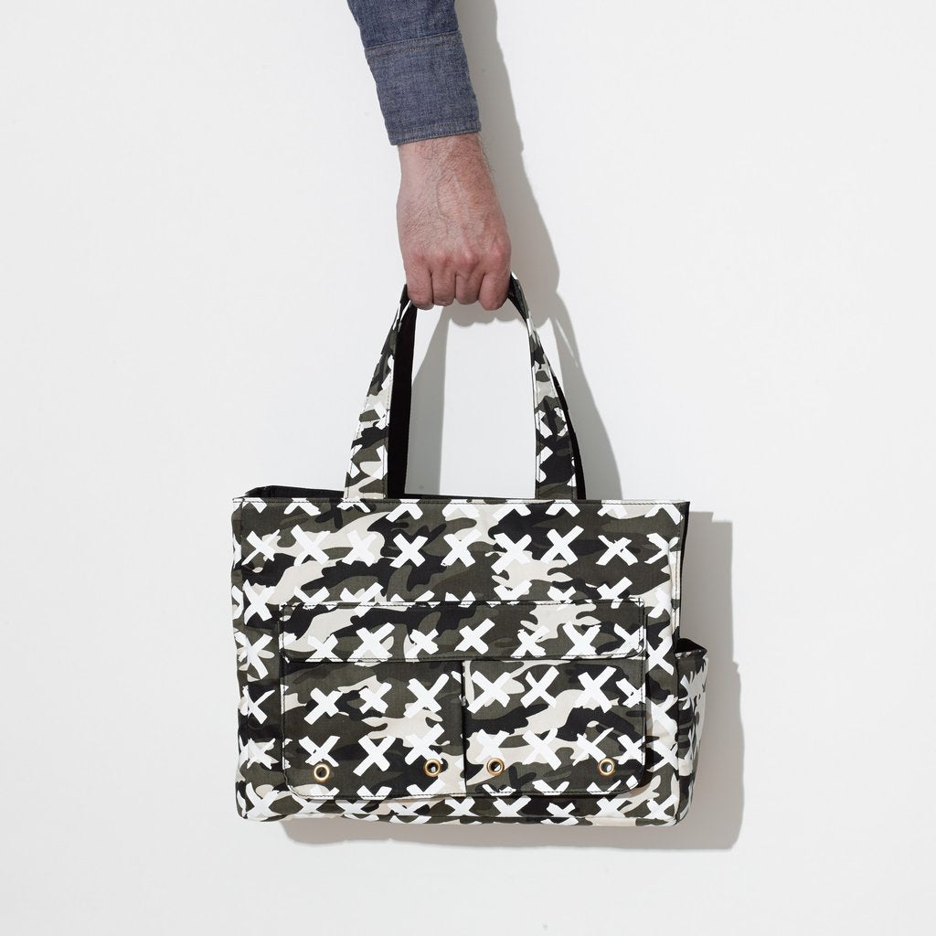 MR. DOG | Medium Travel Tote in Camo-X White Bag MR. DOG   