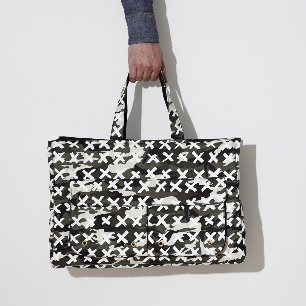 MR. DOG | Medium Travel Tote in Camo-X White Bag MR. DOG   