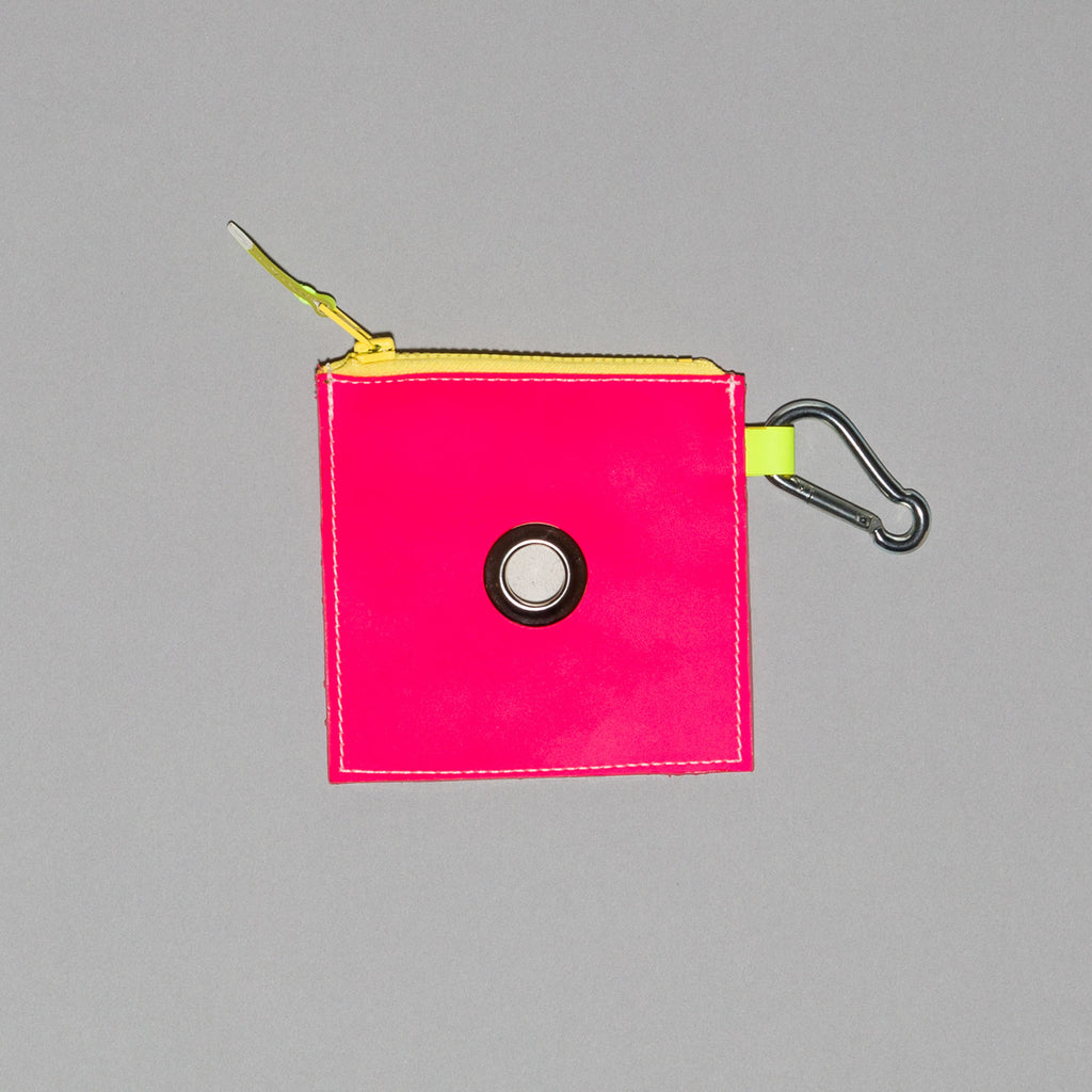 WARE of the DOG I Neon Leather Pouch in Pink/Orange Add-Ons WARE OF THE DOG   