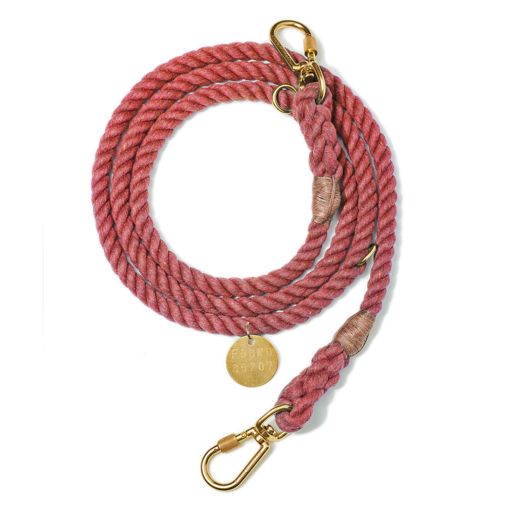FOUND MY ANIMAL | Adjustable Rope Lead in Nantucket Red Leash FOUND MY ANIMAL   
