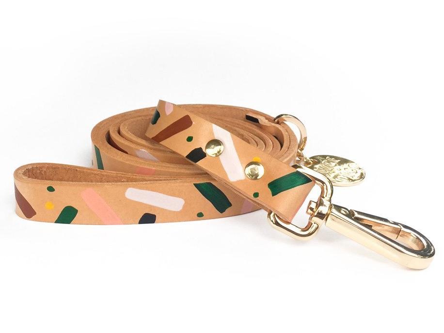 NICE DIGS | Master Confetti Leather Dog Leash Leash NICE DIGS   