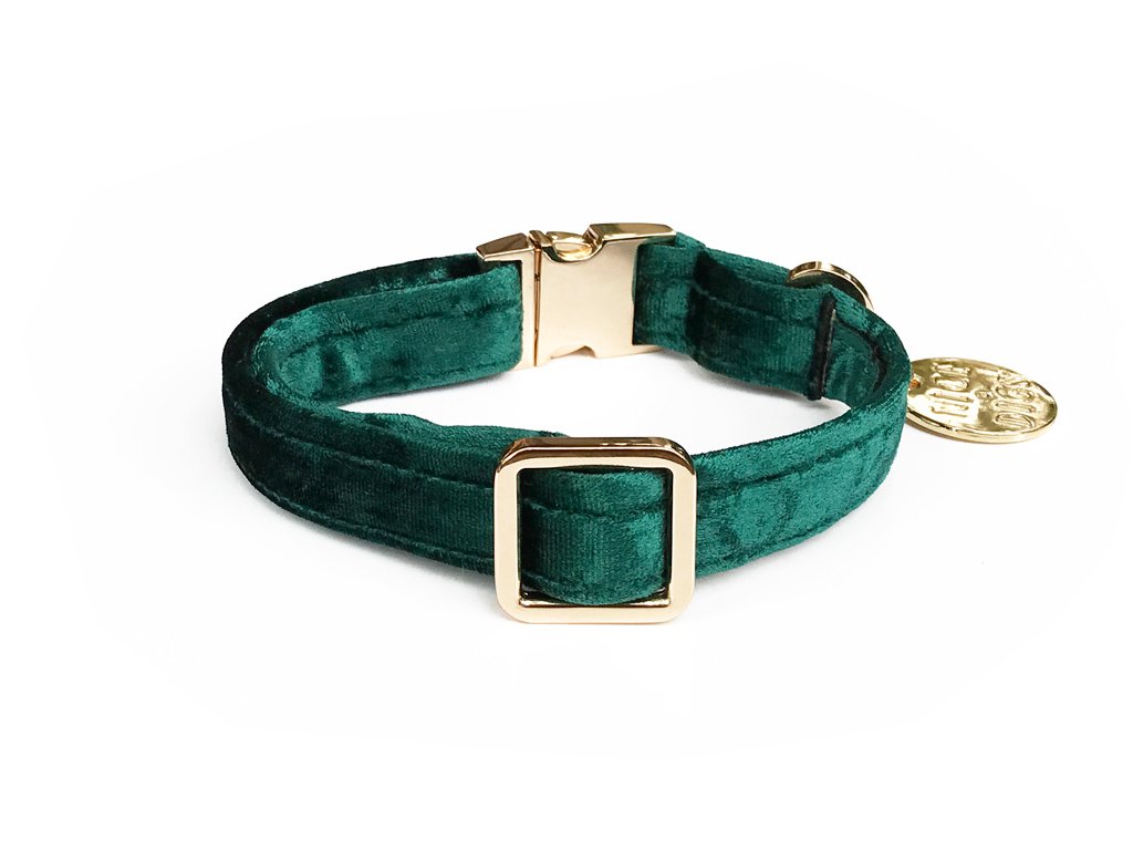 NICE DIGS | Velvet Dog Collar in Jade Collar NICE DIGS   