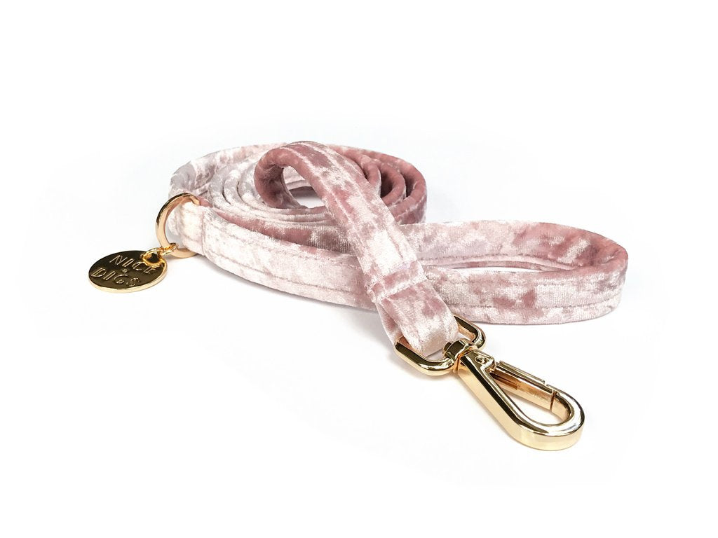 NICE DIGS | Velvet Dog Leash in Rose Leash NICE DIGS   