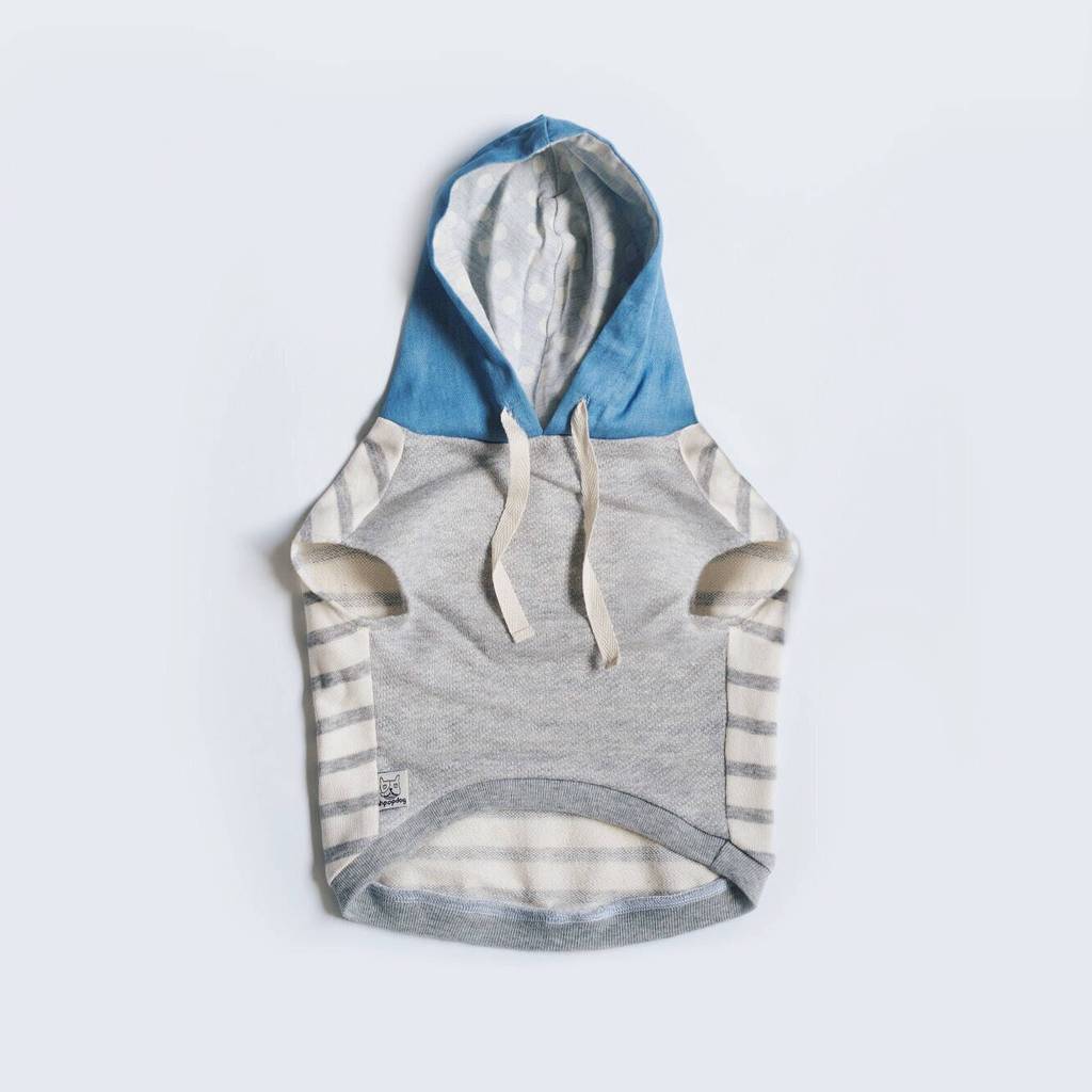 OH POP DOG | Grey Stripe Hoodie Apparel OH POP DOG   