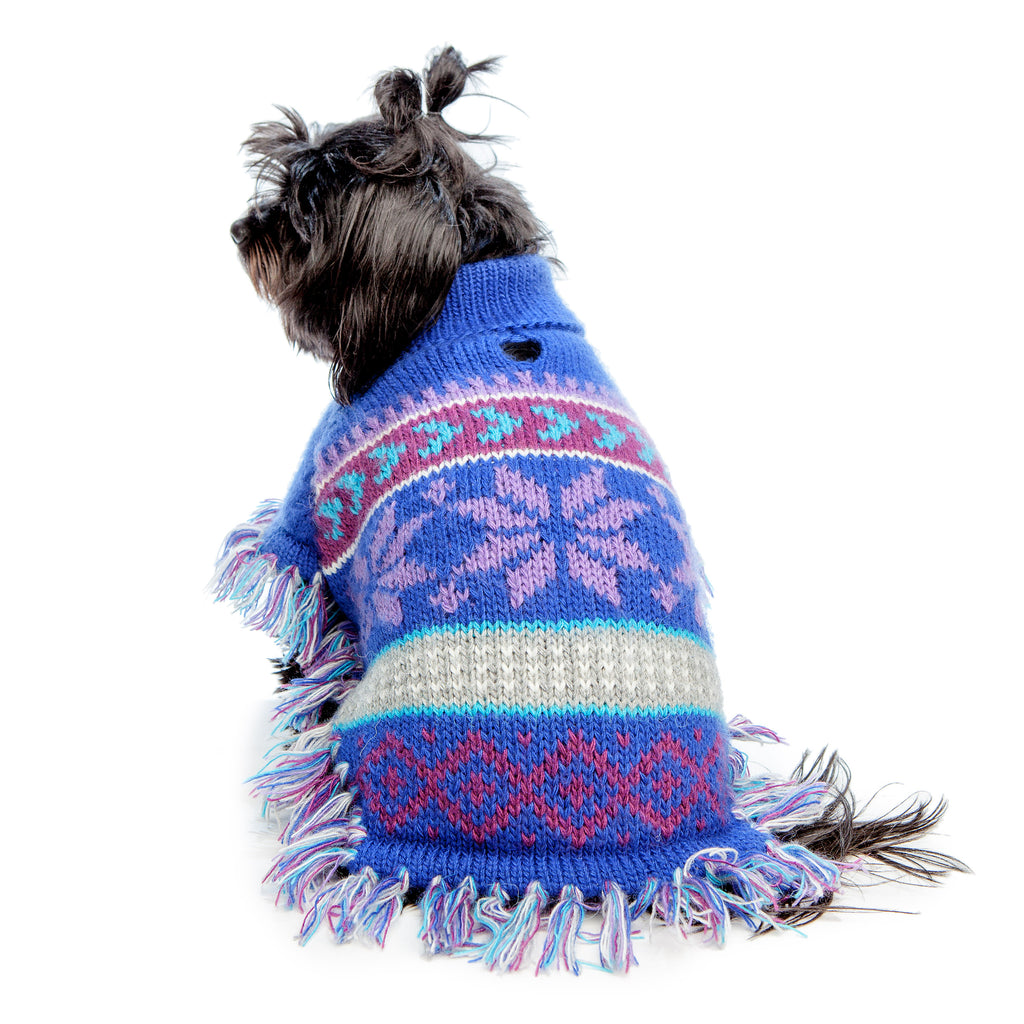 PERUVIAN KNITS | Blue Snowflake Sweater Poncho Apparel PERUVIAN KNITS   